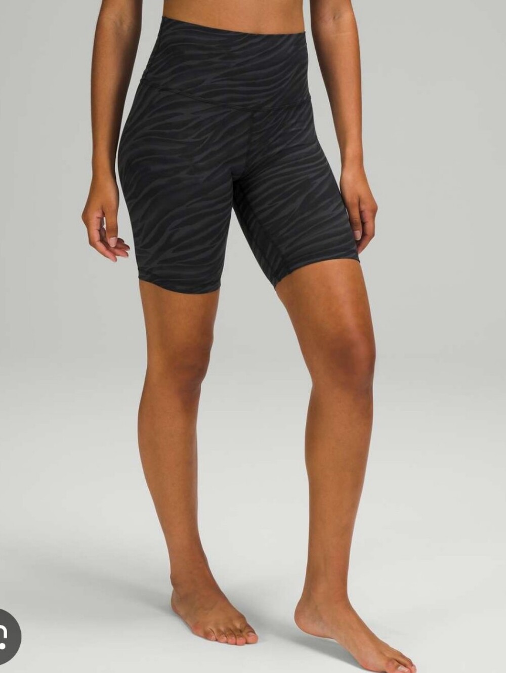 lululemon athletica Black Tonal Zebra-Print High-Rise Bike Shorts